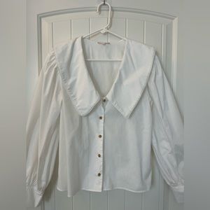 GIANNI BINI white blouse with exaggerated collar